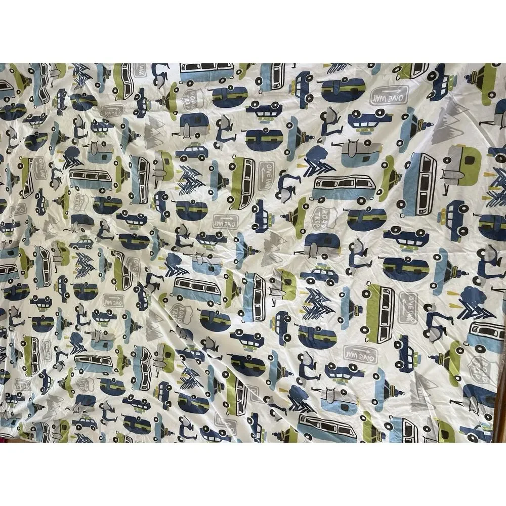 Ink + Ivy Cotton Duvet Cover Kids Road Trip Multi Cars Fun Camping Full Size